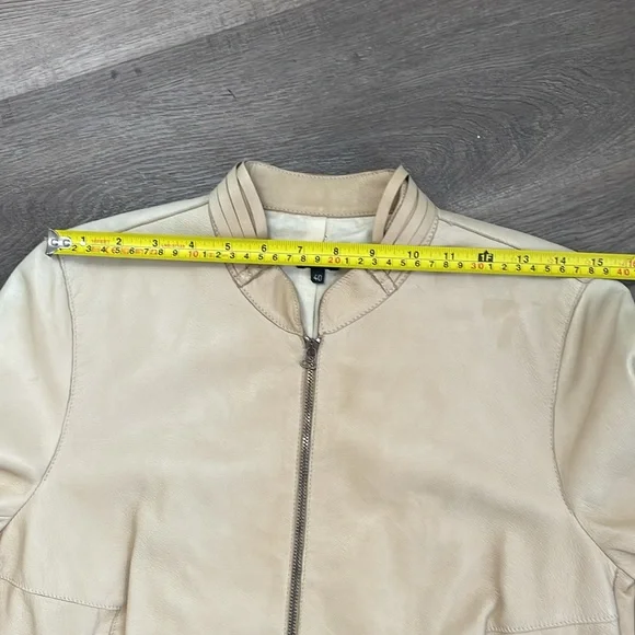 Joseph Lambskin Leather Moto Biker Jacket Light Tan Neutral Buttery Soft 40 S